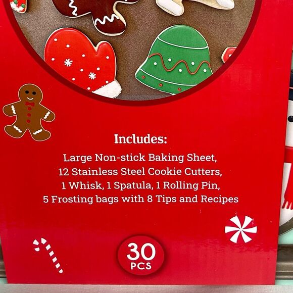 Christmas Cookie Decorating Set Kids Baking Set Winter Wonderland 30 pcs New - Picture 4 of 7